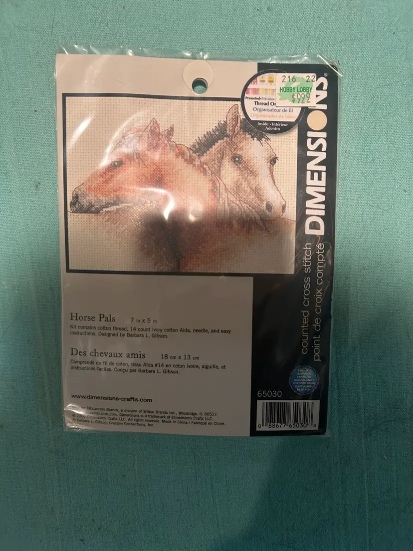 Dimensions Counted Cross Stitch Kit Horse Pals 7" x 5" 2006