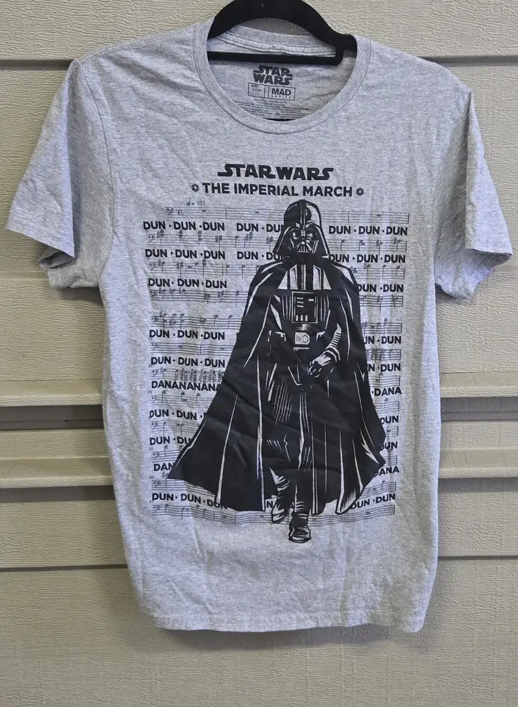 Star Wars DARTH VADER 'Imperial March' Sheet Music T-Shirt Size Small