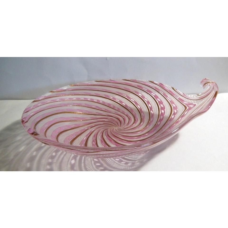 Niknax · Fratelli Toso Murano, Italy, Pink White Latticino Copper