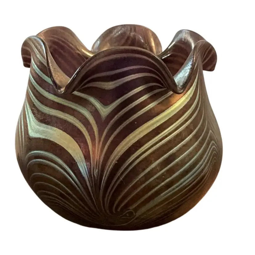 Loetz Phanomen Art Glass Vase 5”X 5”