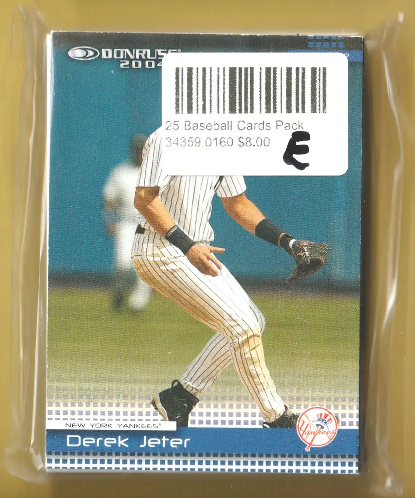 25 Baseball Card Pack E Derek Jeter Ken Griffey Jr