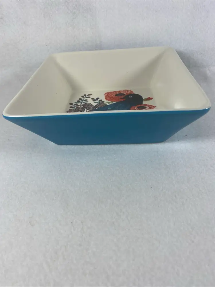 Hallmark Geninne Zlatkis' Bird Art Ceramic Fruit Bowl Plate Dish