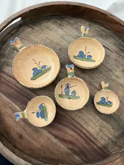 Vintage Pottery Mini Nesting Bowl Set