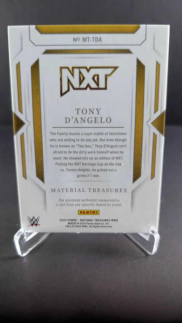 Tony D'Angelo 2024 WWE Panini National Treasures MATERIAL TREASURES AUTO 86/99