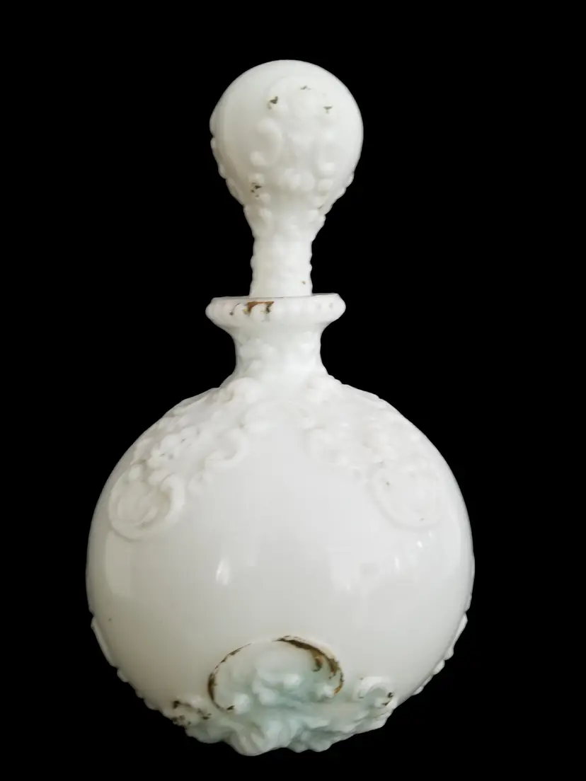 #11 Antique Dithridge Milk Glass Barber Bottle