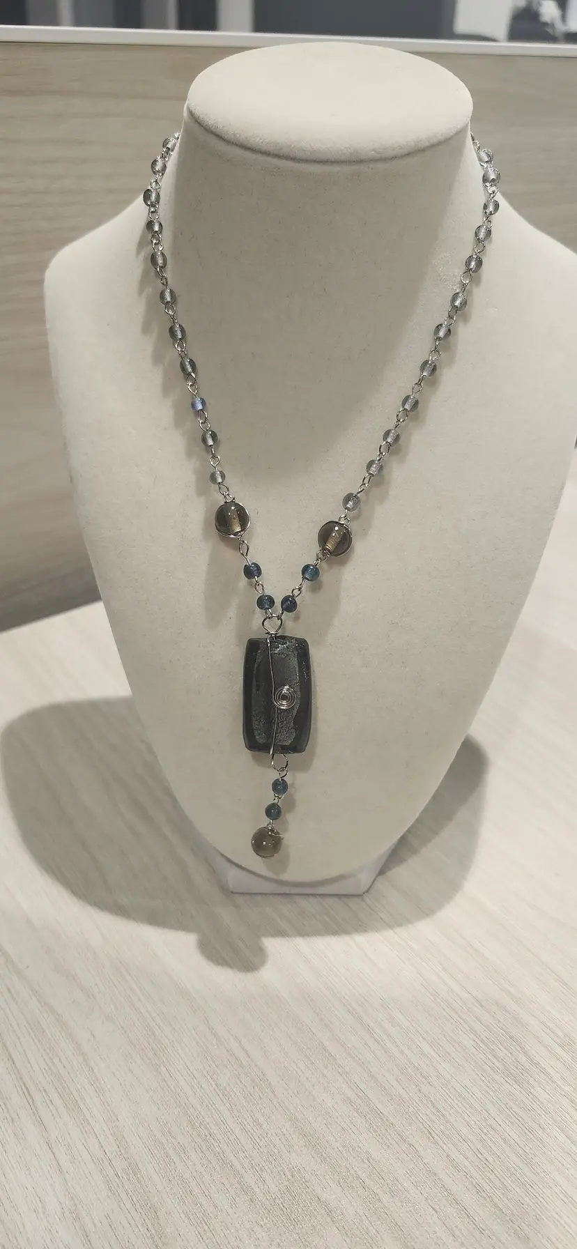 Artisan Glass Beaded Pendant Necklace