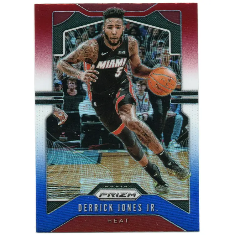 2019-20 Panini Prizm Basketball #150 Derrick Jones Jr. Red, White, and Blue Prizm