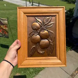 Vintage Signed Handmade Copper Apple Art Farmhouse Country Boho Cottagecore Wall