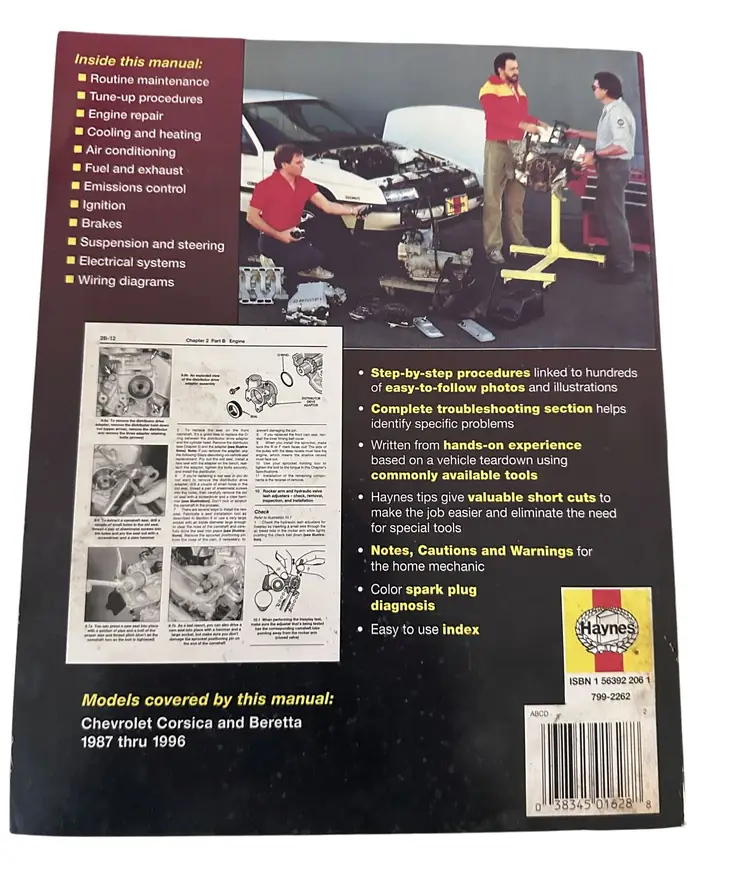 Vtg Haynes Repair Manual Chevrolet Corsica & Beretta 1987-1996 24032 GC