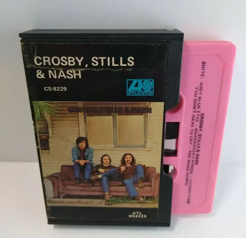 Crosby Stills & Nash Cassette Tape Album 1969 Vintage M58229 Pink Color Rare