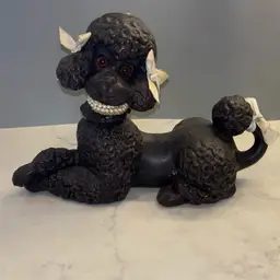 MCM Atlantic Mold Unused Black Wax Poodle Dog Candle