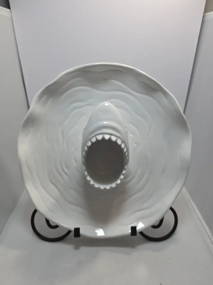 Two’s Company Great White Shark Chip Dip Platter 12" Serving Bowl