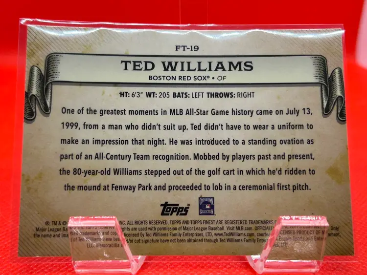 Ted Williams - 2025 Topps Finest Moments 1999 All-Star Game