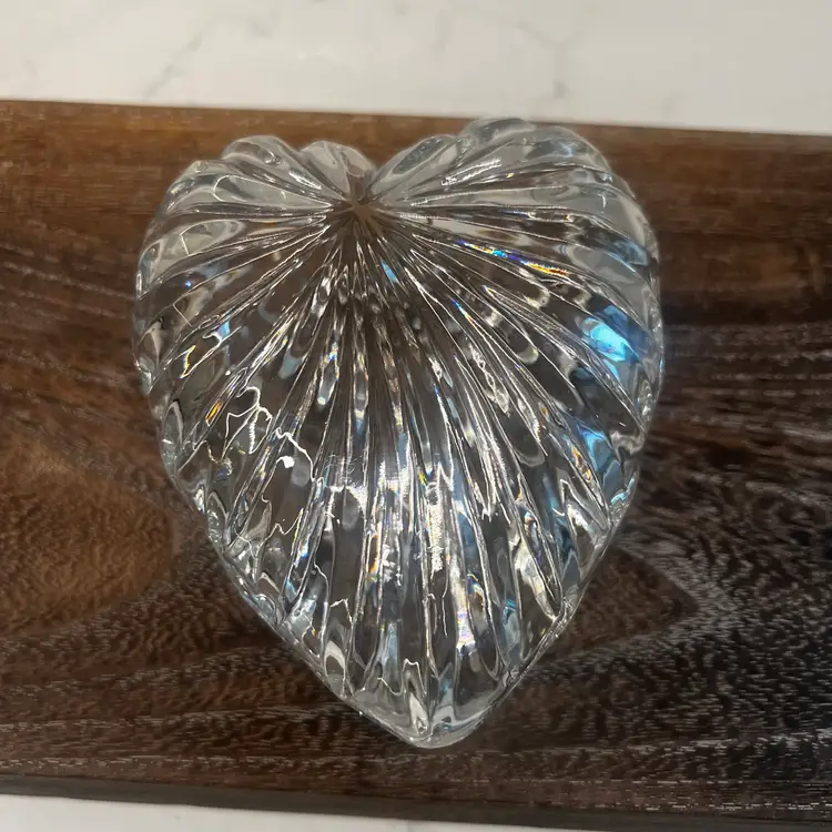 Vintage Glass  Heart Trinket Dish, Jewelry Dish, Valentines Day