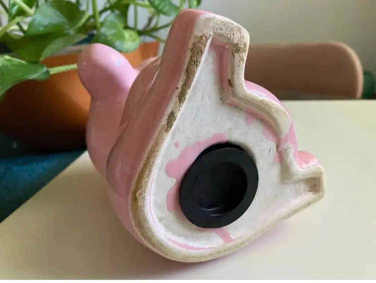 Kitschy Cute Vintage poss Rubens Originals Pink Ceramic Elephant “Baby” Nursery Bank