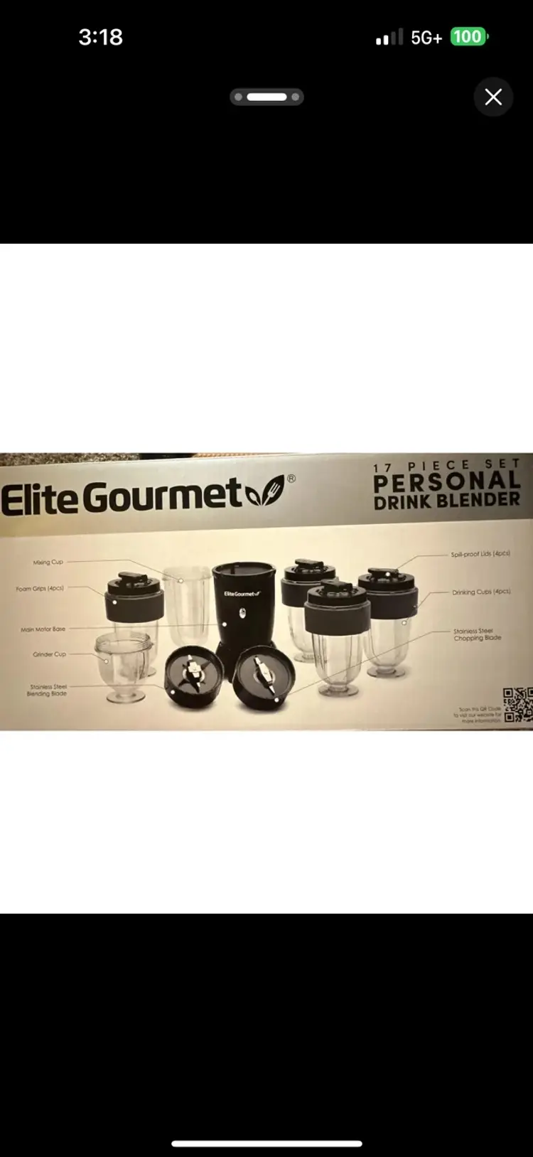 Maxi-Matic Elite Cuisine 17-Piece Blender - Black, 300W