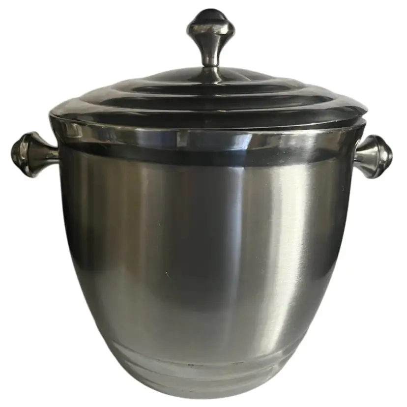 Lenox -Stainless Steel- Tuscany Classics Ice Bucket- 9” Tall With Lid, 8” Diameter Opening, 11” W