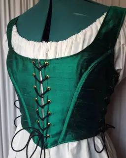 Made by me - Handmade Green Silk Dupioni Ladies Bodice -"Ailene"- Bust 44-47 inches - Waist 36-39 inches - B1867-18