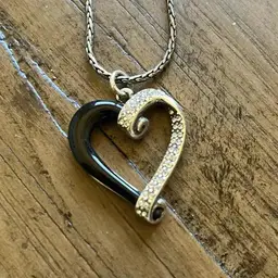 Brighton Awakened Hearts Necklace Black And Rhinestone