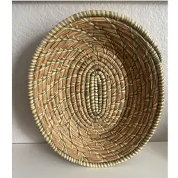 Large Sweetgrass Basket Natural Seafoam Green