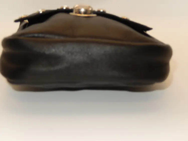 Black Leather Clip on Purse / Bag