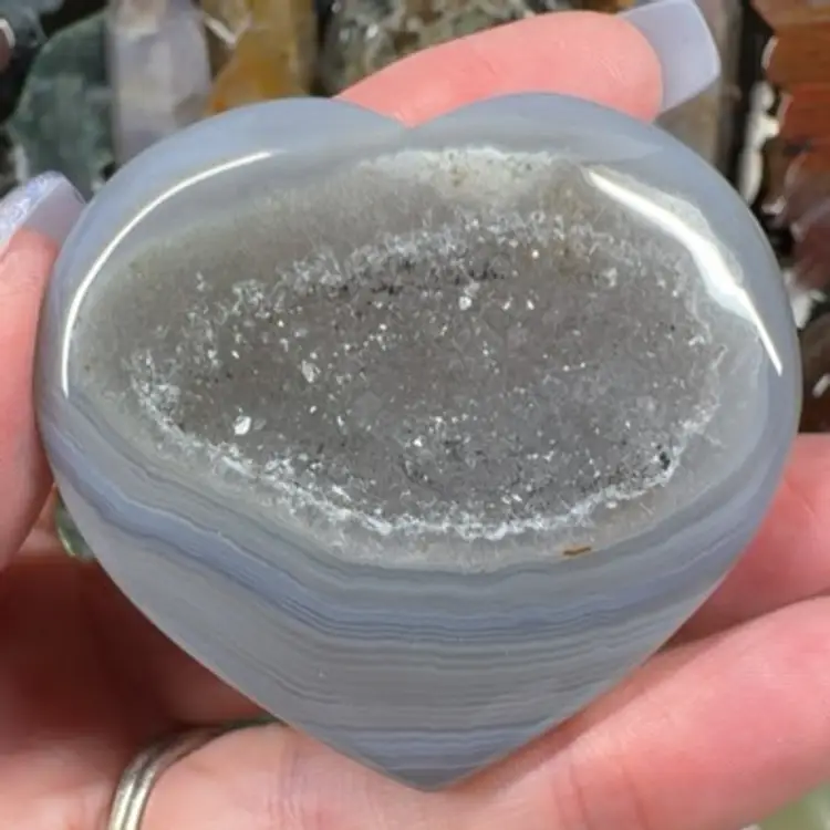 Druzy Agate Heart 10D