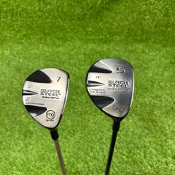 MG Master Grip Pat Simmons Black Steel 7 Wood 24 degree & 5 Wood 19 degree ⛳️ Stiff Flex Graphite Shaft