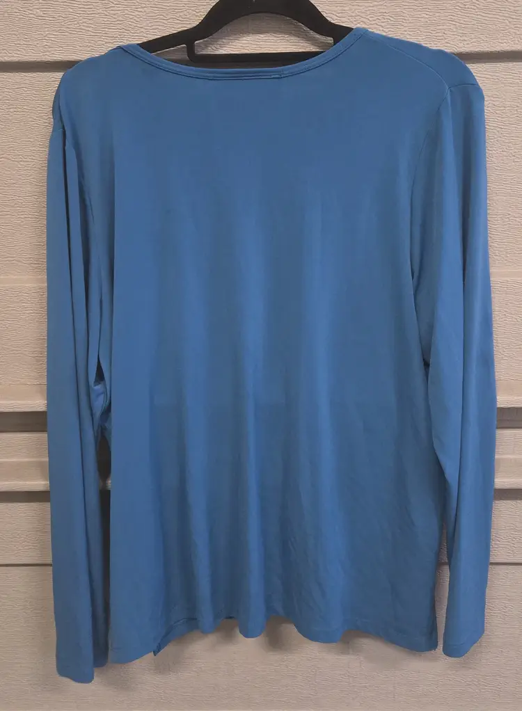Susan Graver Women's Basic V-Neck Long Sleeve Top Size Large
