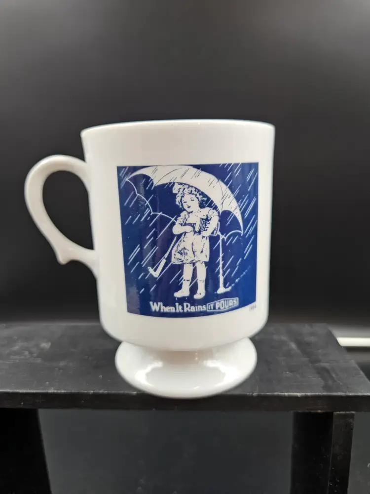 Mortan Salt dainty mug, 1914 logo design, 12 oz