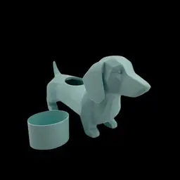 Weenie Dog Planter in Aqua🐬(opening is 1.75in x 1.25in & is removable)