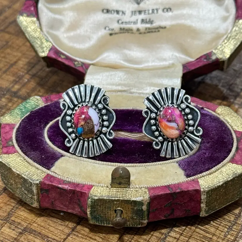 Sterling Silver Southwestern Closed Back Earrings