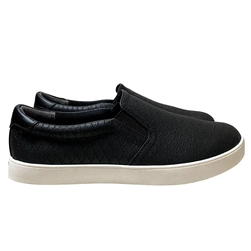 Dr Scholls Madison Sneaker Womens Size 9.5 M Black Python Comfort Slip-On Shoes