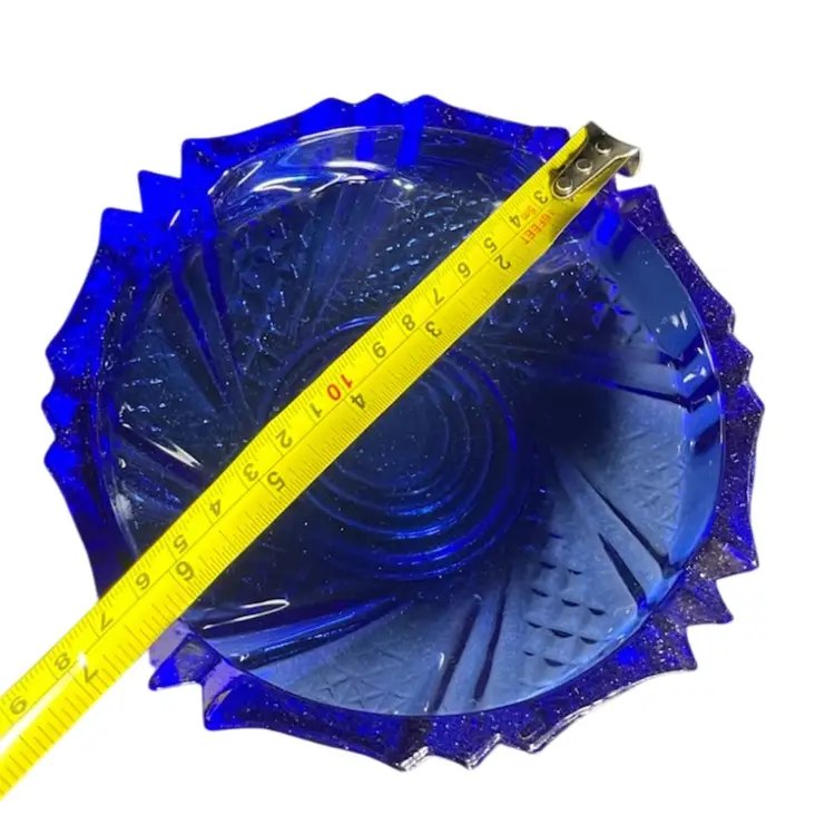 Art Deco Vintage Cobalt Blue Glass Ashtray