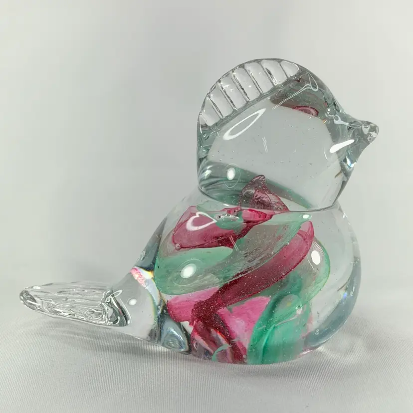 Signed Art Glass Bird