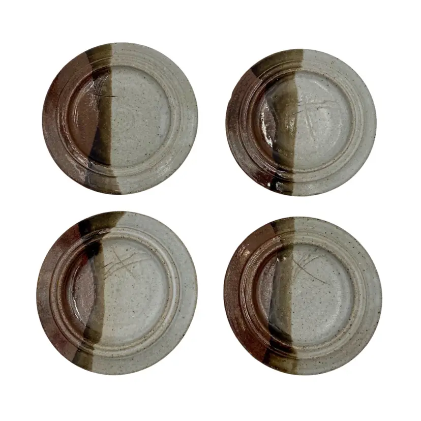 Green River/Theo Helmstadter Studio Pottery Stoneware Small Plates, Set of 4