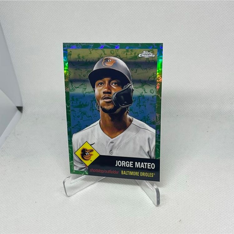 2022 topps chrome platinum anniversary toile white/green jorge mateo 9/99
