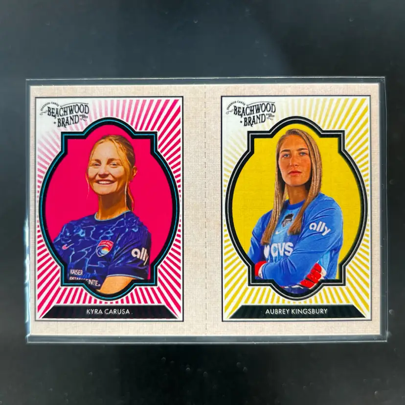 Aubrey Kingsbury & Kyra Carusa 2025 Parkside Beachwood Brand Beachwood Squared Soccer Card