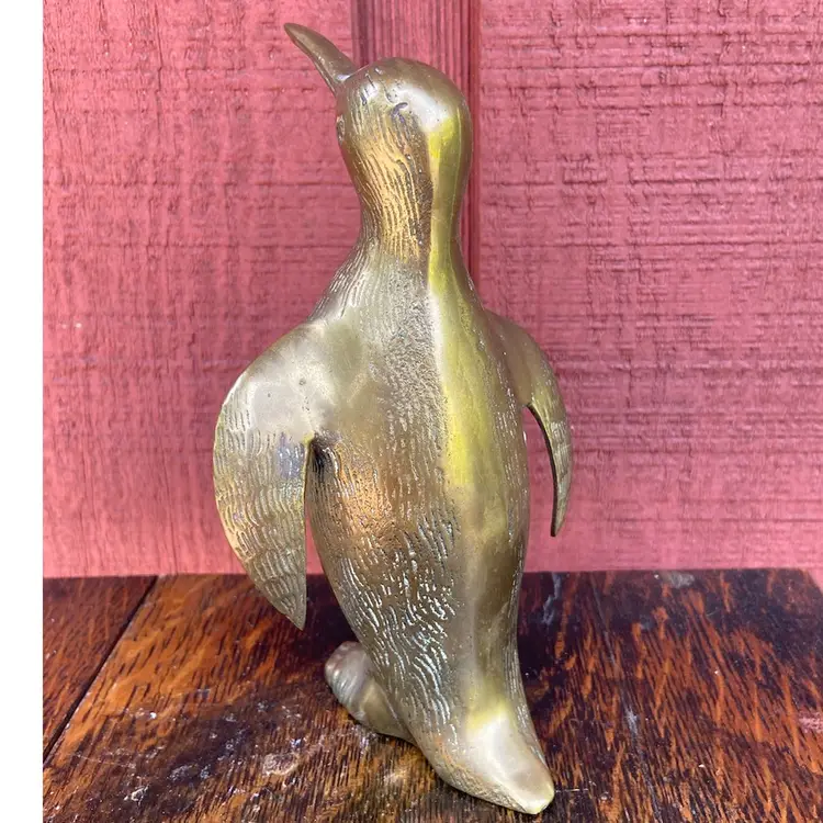 7” Tall Brass Penguin. Made In Korea.