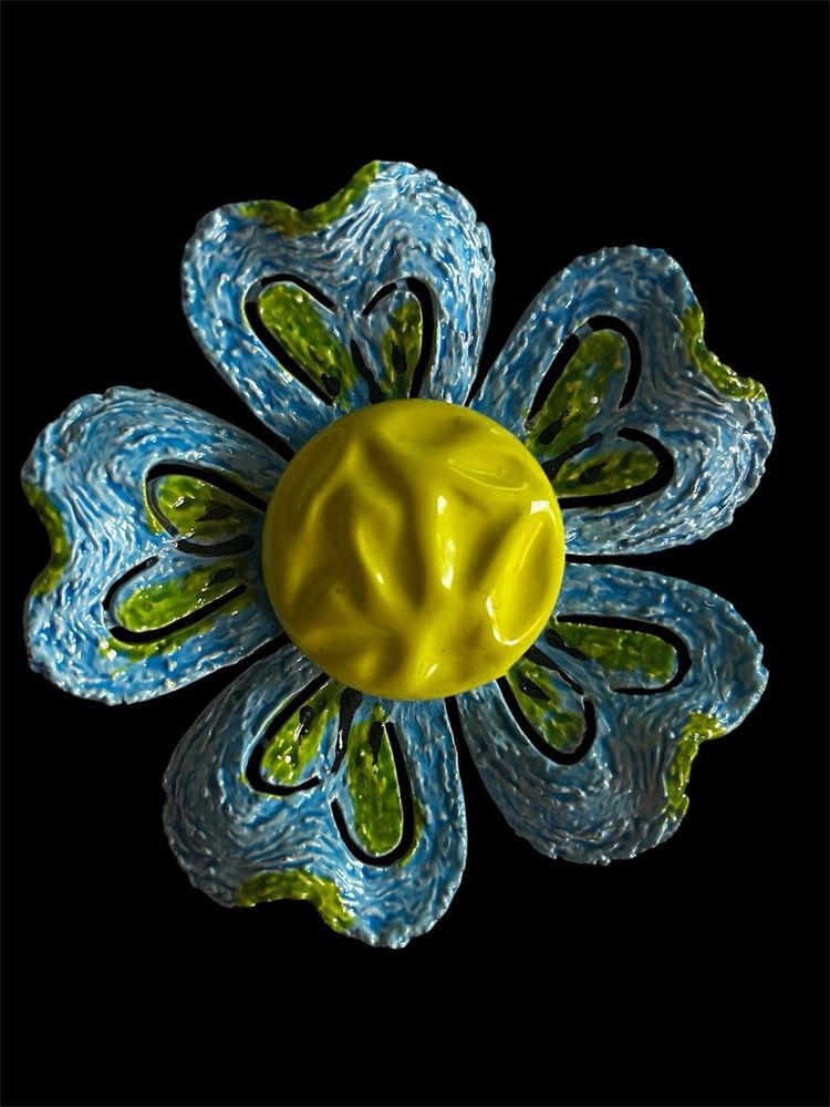 Vintage Arthur Pepper Enamel Flower Pin Brooch