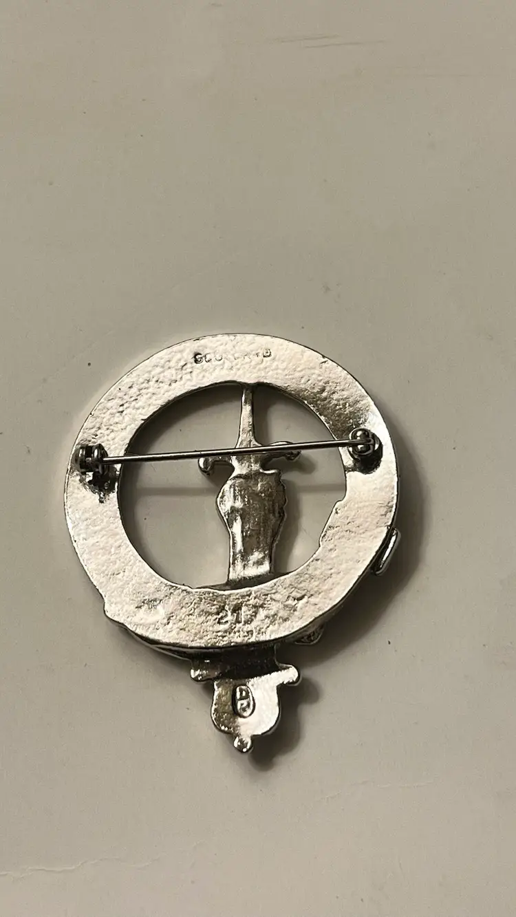 Pewter Scottish Clan Pin Stamped Scotland
