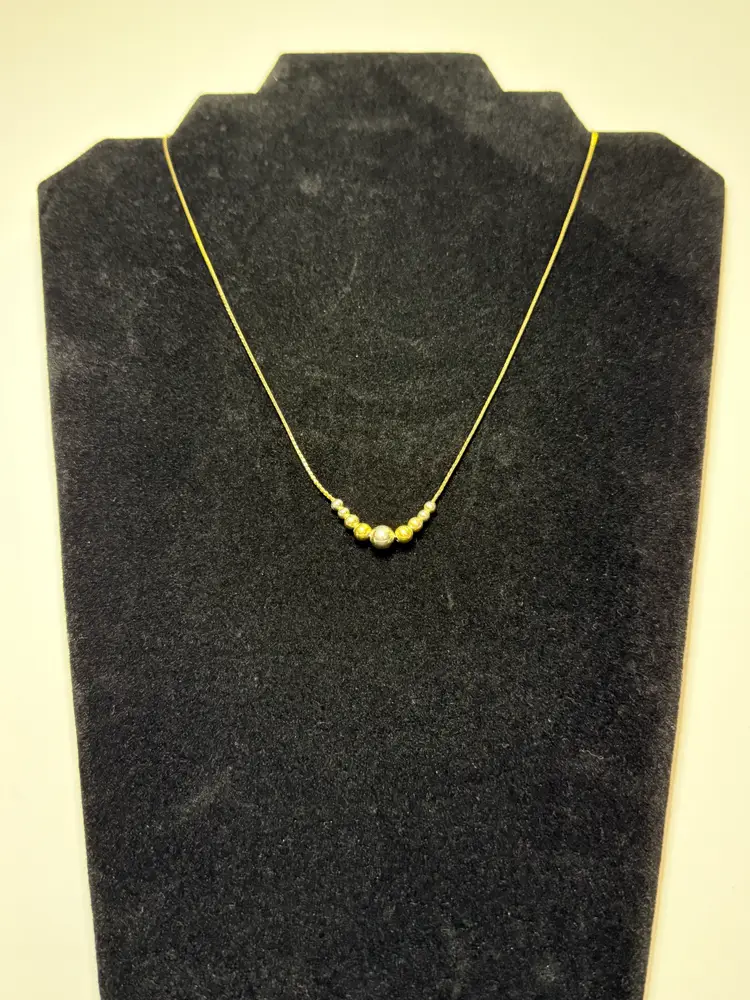 Vintage Signed Napier Graduated Nine Ball Necklace Choker Gold Tone 18"