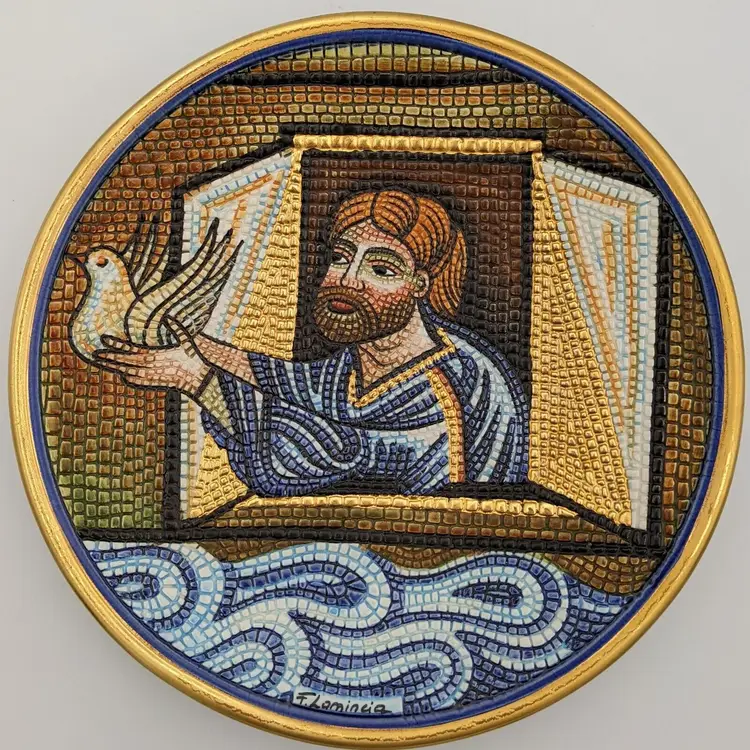 Di Franco Lamincia Noah and the Dove Noe e la Colomba 1984 Collector Plate B1828