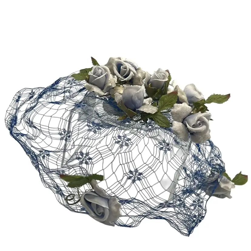 Vintage Fishnet Lace Floral Hat Cap