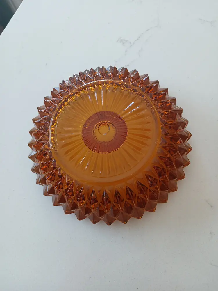 Vintage Amber Indiana Glass  Candlestick  Holder (set of two)