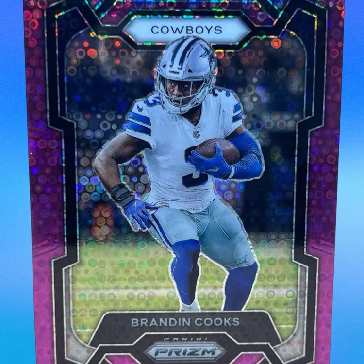 Brandon Cooks 2023 Panini Prizm FUSCIA Disco #71 /35 Dallas Cowboys