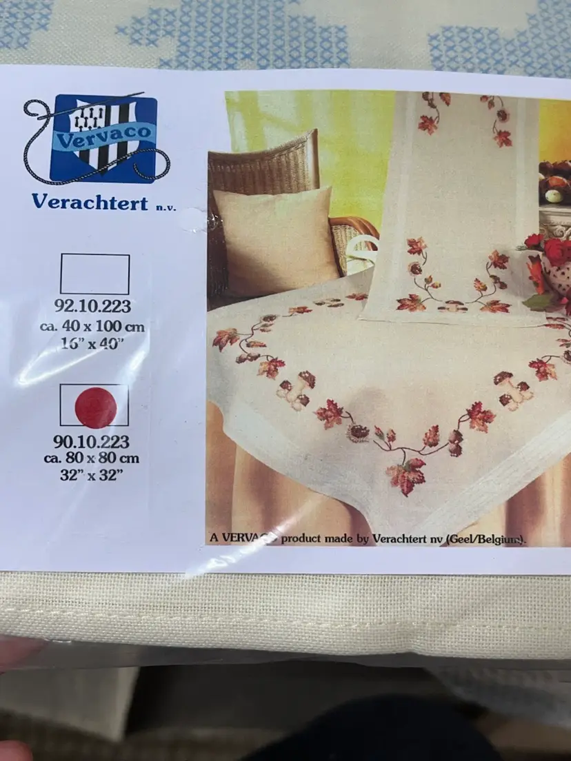 “Autumn Leaves” Cross Stitch Table Cloth Embroidery Kit