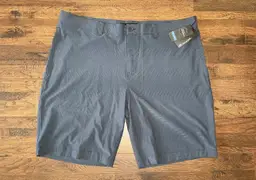 Travis Mathew Carlsbad Golf Shorts Navy Blue Striped Stretch Performance Mens 42