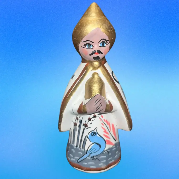 Tonala Mexican Pottery Girl Holding Pot