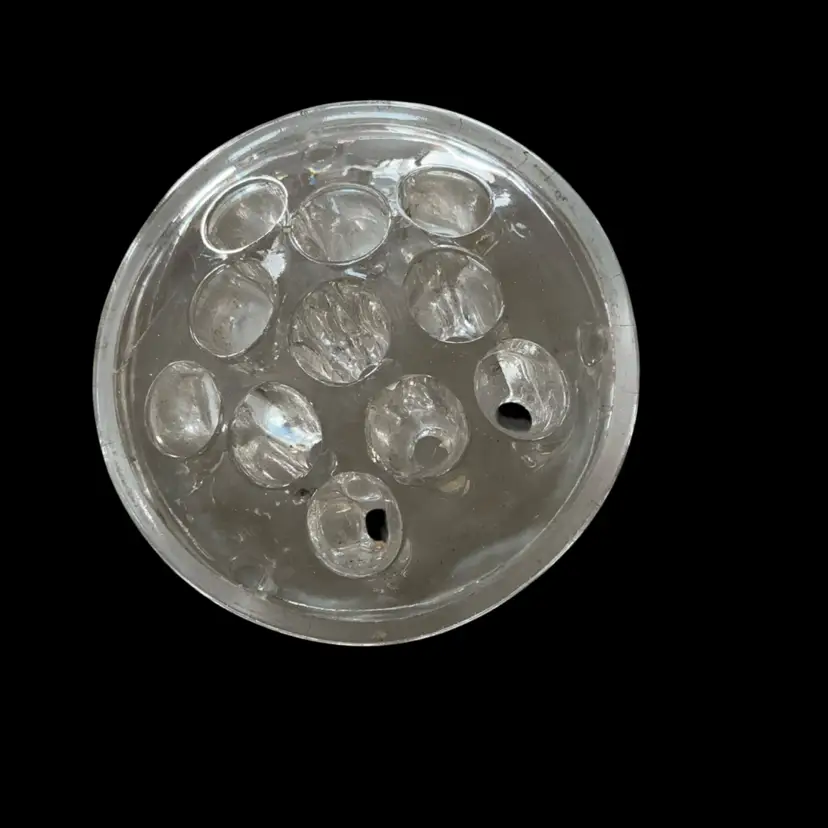 Small 11 Hole Glass Flower Frog 1”x 3 “