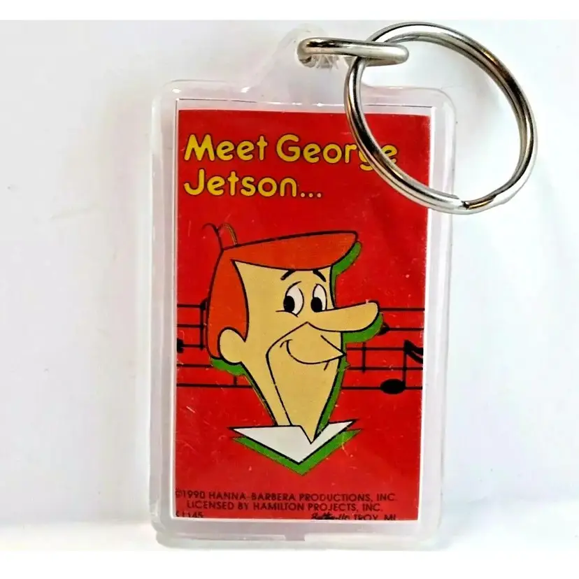 Meet George Jetson Keychain The Jetsons Retro 1990 Original Licensed Button Up